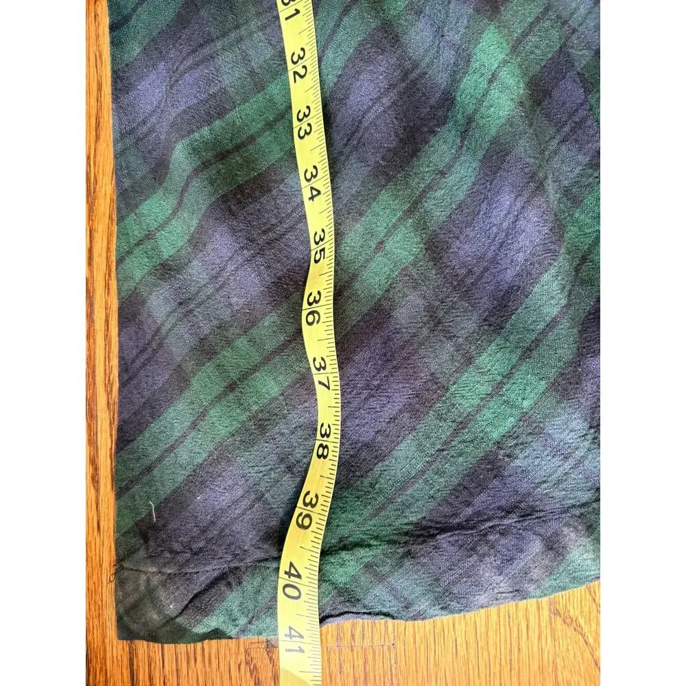 RRL Women's Ralph Lauren Black Watch Plaid Maxi Dress Green Navy Small - Picture 9 of 9